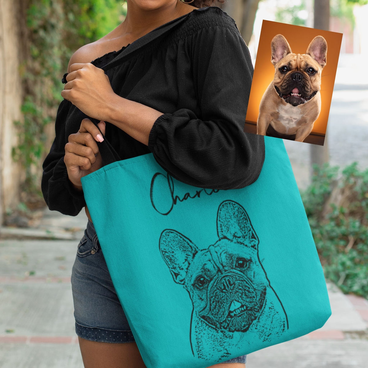 Custom Pet Portrait Tote Bag