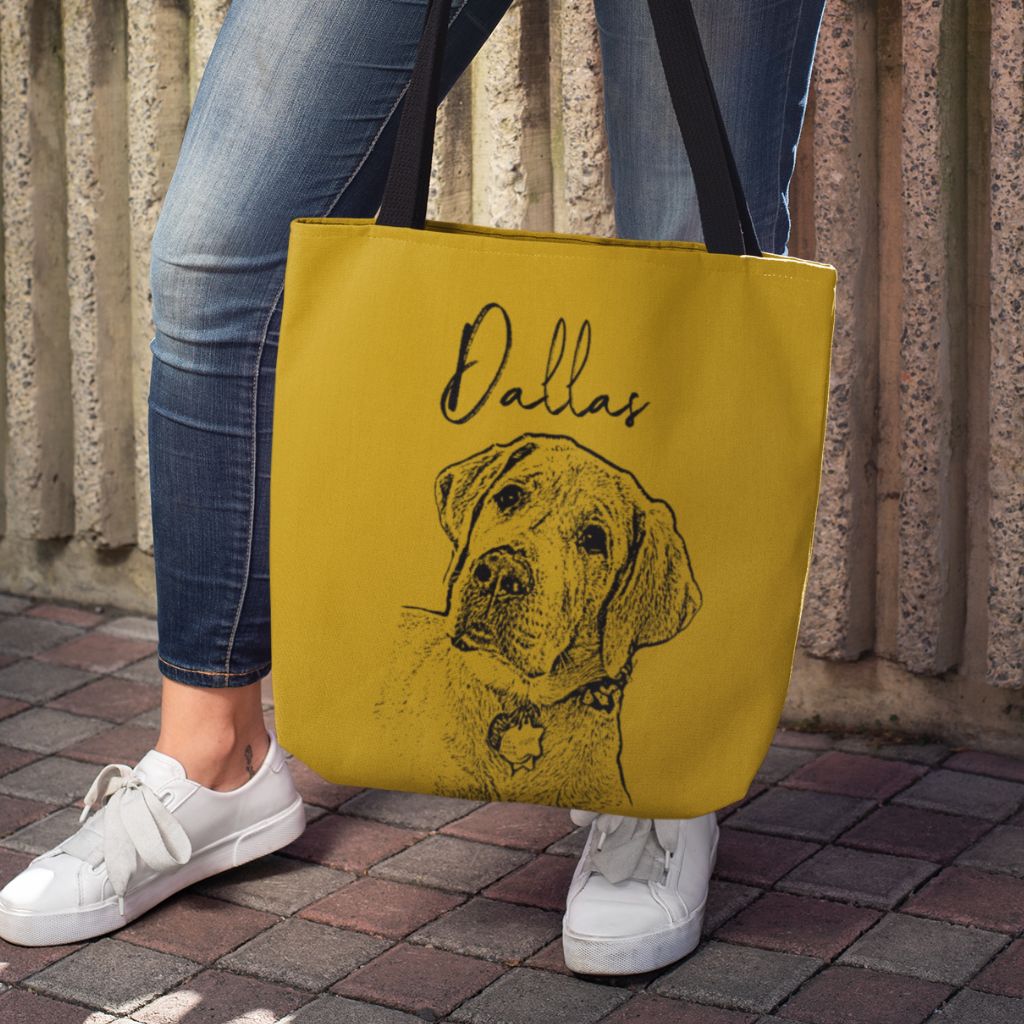 Custom Pet Portrait Tote Bag