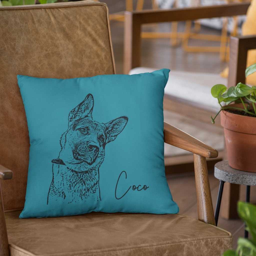 GoodBarks Custom Pet Portrait Pillow