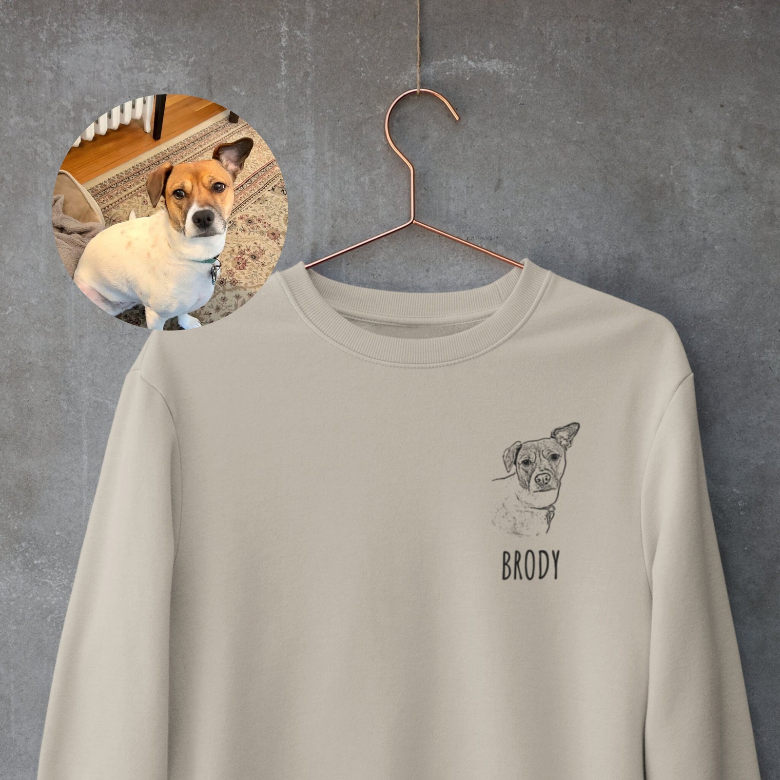 Custom Pet Face Portrait Crewneck Sweatshirt, Dog Mom Gift, Cat Mom Gift, Pet Portrait, Pet Face Shirt, Gift for Pet Owner