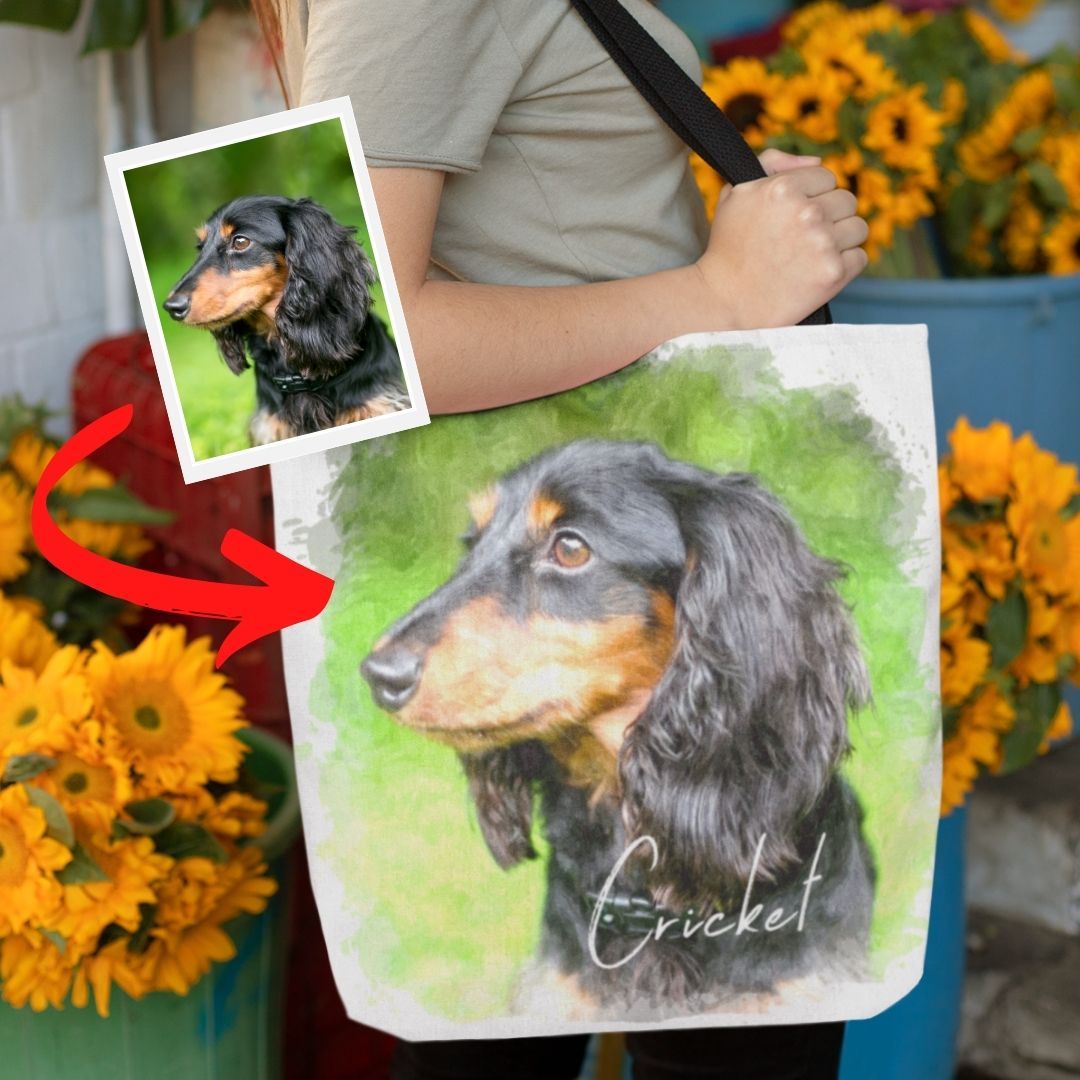 Pet Portrait Tote Bag - GoodBarks